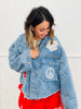 POL Denim Button Down Multi Patch Jacket (Reg)