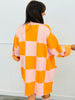 Pink & Orange Checkered Cardigan (Reg. and Plus)