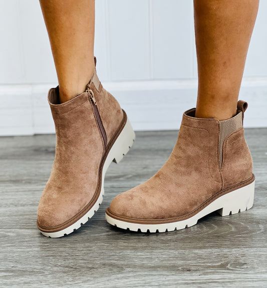 Keepin' It Chill Taupe Ankle Boots