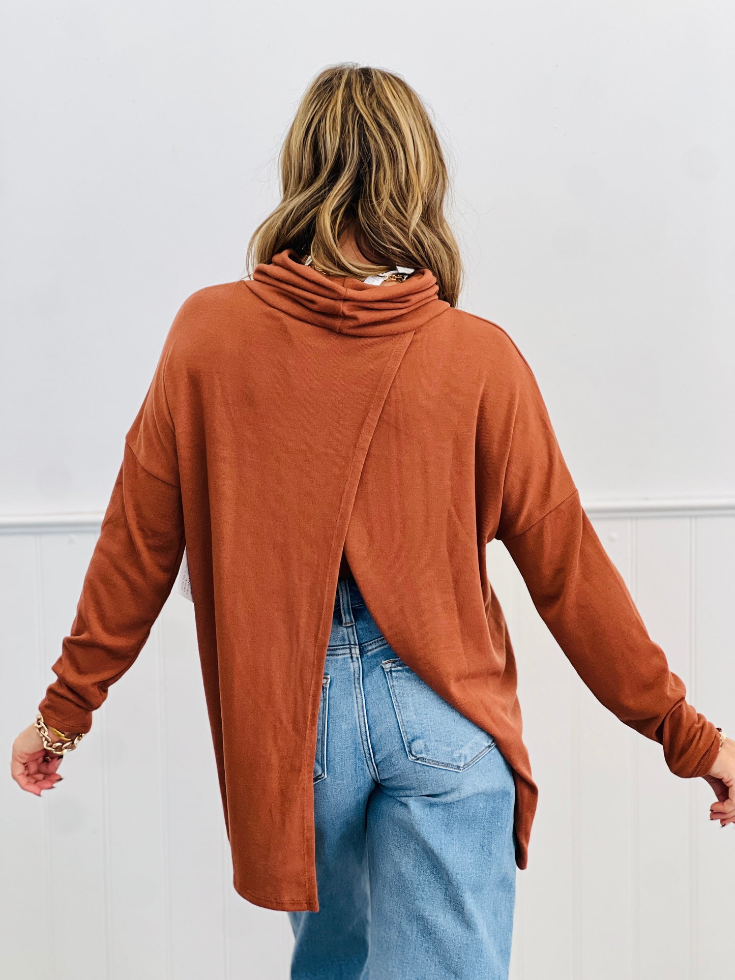 Dear Scarlett Cowl Me Back Tunic Top (Reg. and Plus) - 5 Colors