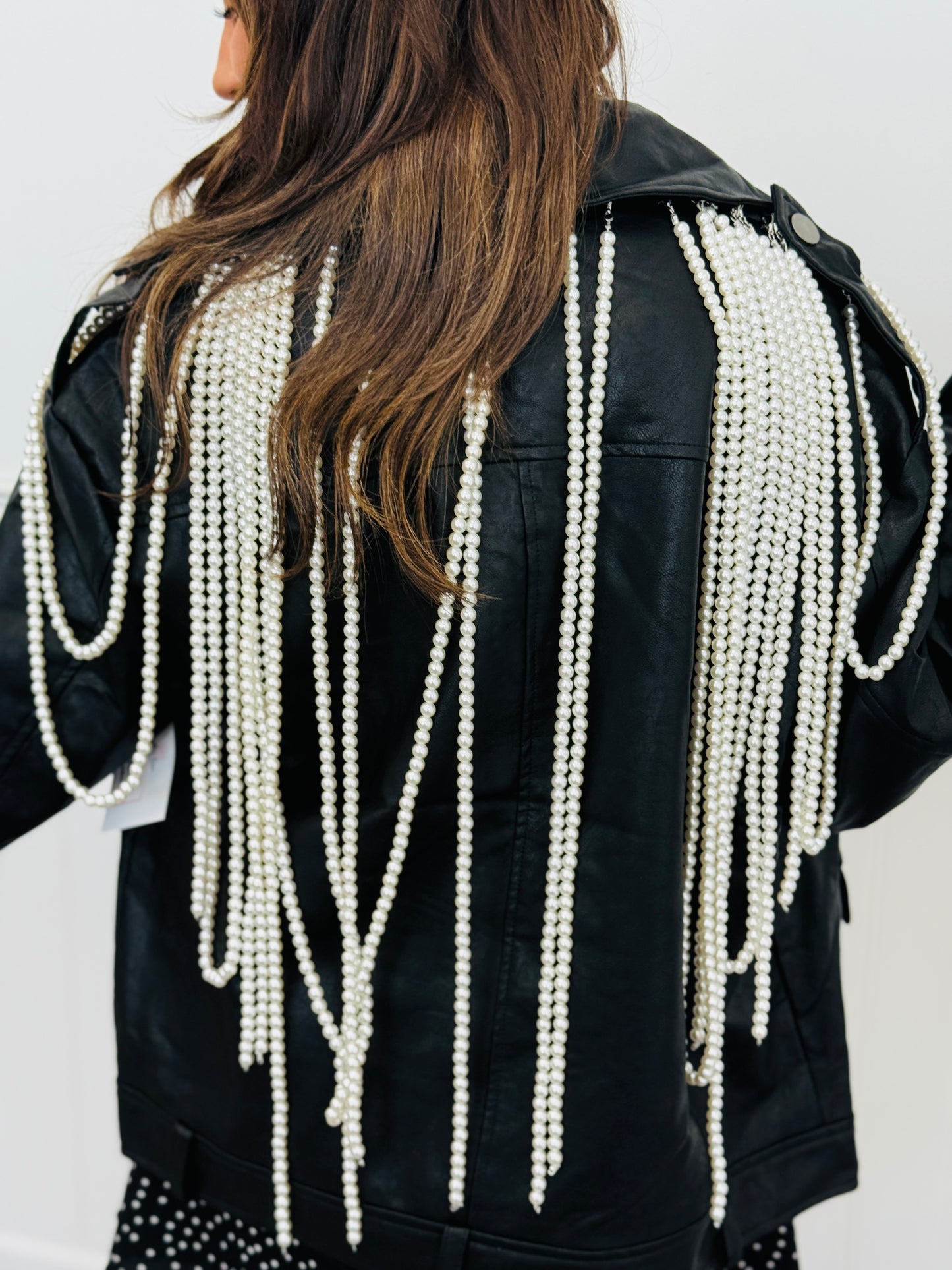 Black Dripping In Pearls Jacket (Reg.)