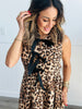 Leopard Grosgrain Ribbon Closure Midi Dress (Reg. and Plus)