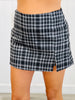 Fall Into Plaid Side Slit Mini Skort (Reg.)-2 Colors
