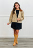 Taupe Corduroy Collar Twill Barn Jacket (Reg.)