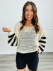 Crochet Stripe Sleeve Sweater (Reg)-2 Colors