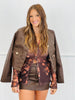 Chocolate Faux Leather Skort (Reg)