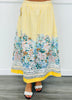 Gold Striped Landscape Border Print Maxi Skirt (Reg.)