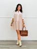 Brown Gingham School Girl Mini Dress (Reg)