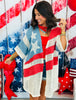 Ivory American Flag Kimono Duster (Reg & Plus)