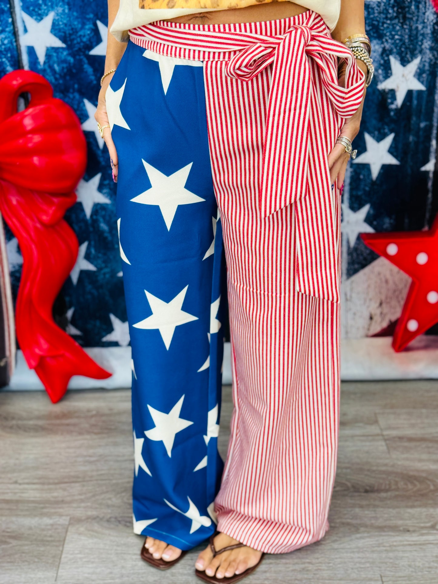 Symphony Multi Stars & Stripes Side Bow Pants (Reg.)