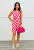 Fuchsia/Cream Checkered Overalls (Reg.)