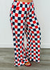 Red White & Blue Checkered Knit Pants (Reg & Plus)
