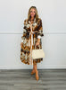 Mocha Multi Retro Printed Midi Dress (Reg. and Plus)