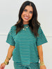 Teal Multi Stripe Soft Knit Top (Reg.)