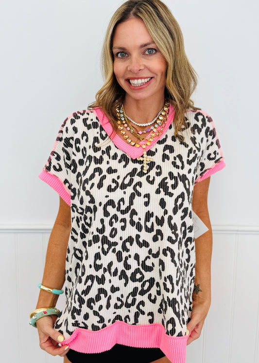 Ivory Leopard Urban Rib Top (Reg & Plus)