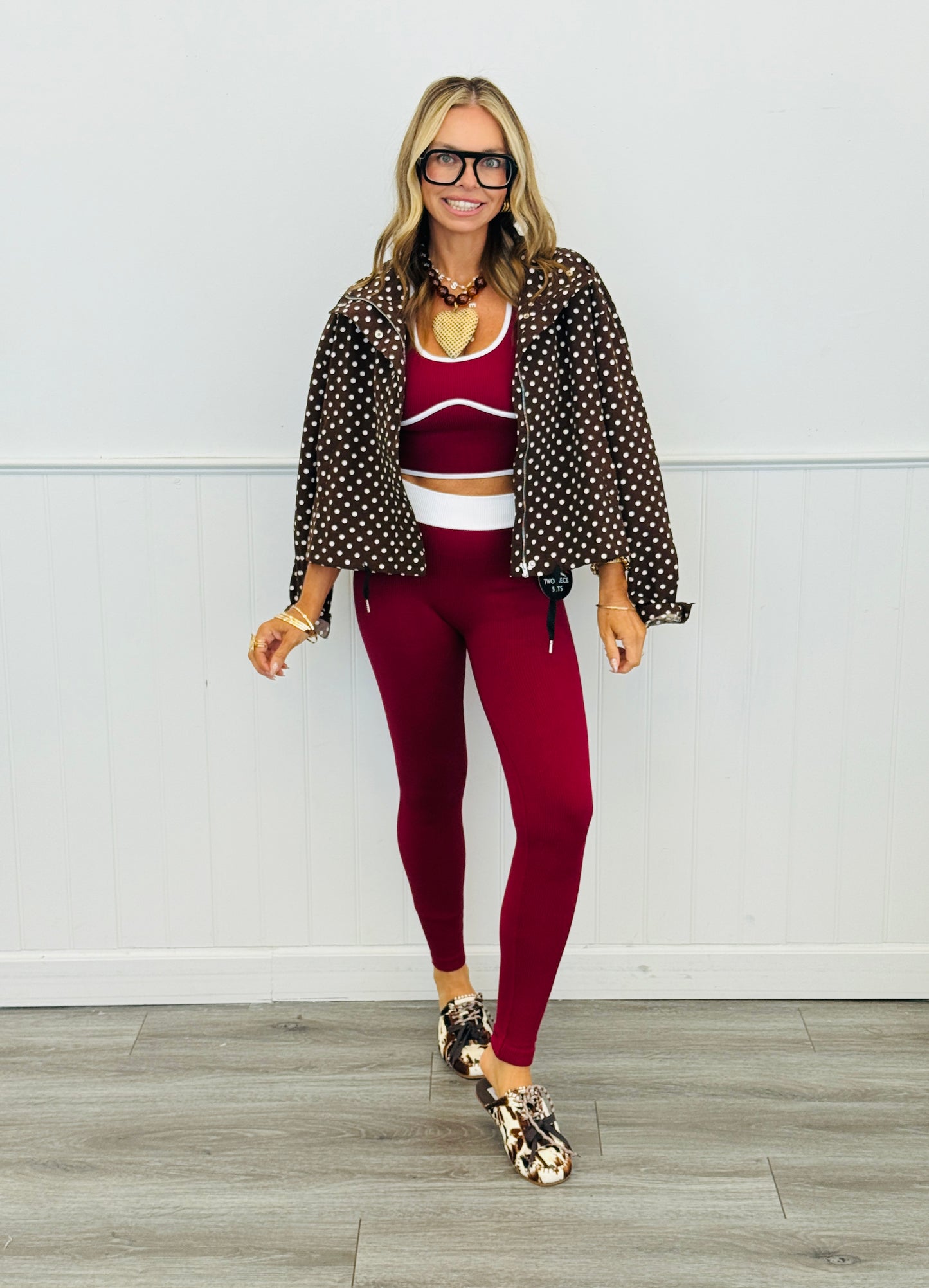 Contrast Piping Crop Tank Top & Pants Set (Reg.) - 2 Colors