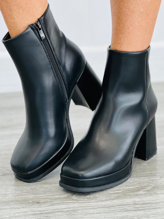 Black Haute Step Ankle Boots