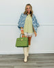 Light Green Striped Slub Oversized Tee (Reg.)