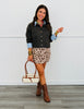 Brown/Light Blue Contrast Trim Sweater (Reg.)
