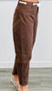Chocolate Waist Tie Barrel Jeans (Reg.)