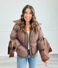 Chocolate Elbow Bow Knot Puffer Jacket (Reg.)