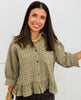 Green Printed Button Up Shirt (Reg. and Plus)