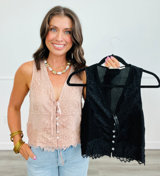 Girls Night Out Lacy Tank Top (Reg.)- 2 Colors