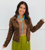 Leopard Print Zip Up Jacket (Reg. and Plus)
