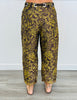 Brown Floral Jacquard Barrel Jeans (Reg.)