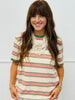 Contrast Trim Striped Tee Top Remix (Reg & Plus)-2 Colors