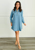 Denim Collared Pocket Mini Dress (Reg.)