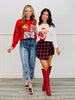 Red Christmas Cards Sequin Sweatshirt (Reg. and Plus)
