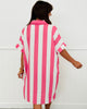 Pink & White Vertical Stripe Shirt Dress (Reg. & Plus)