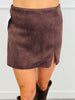Brown Suede Side Slit Skort (Reg.)