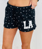Fleece Polka Dot LA Patch Shorts  (Reg.)-2 Colors