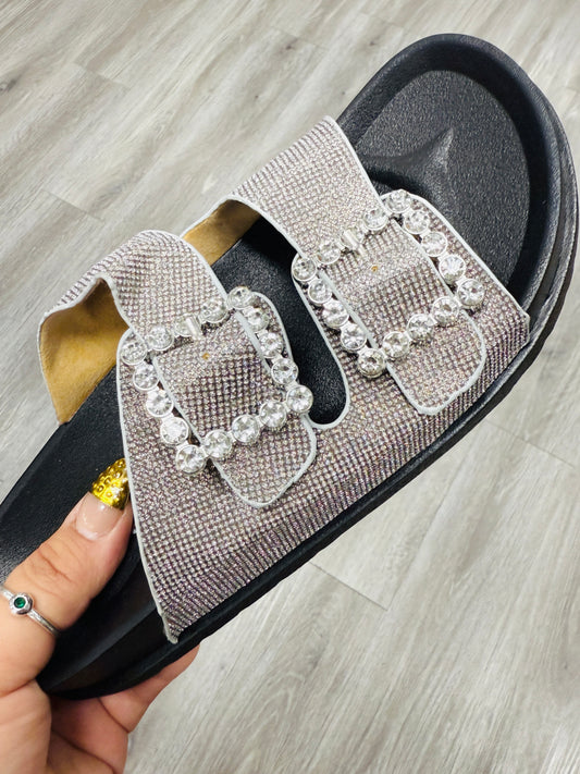 Silver Crystal Chic Sandals