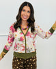 Olive/Magenta Mesh Floral Cardigan (Reg. and Plus)