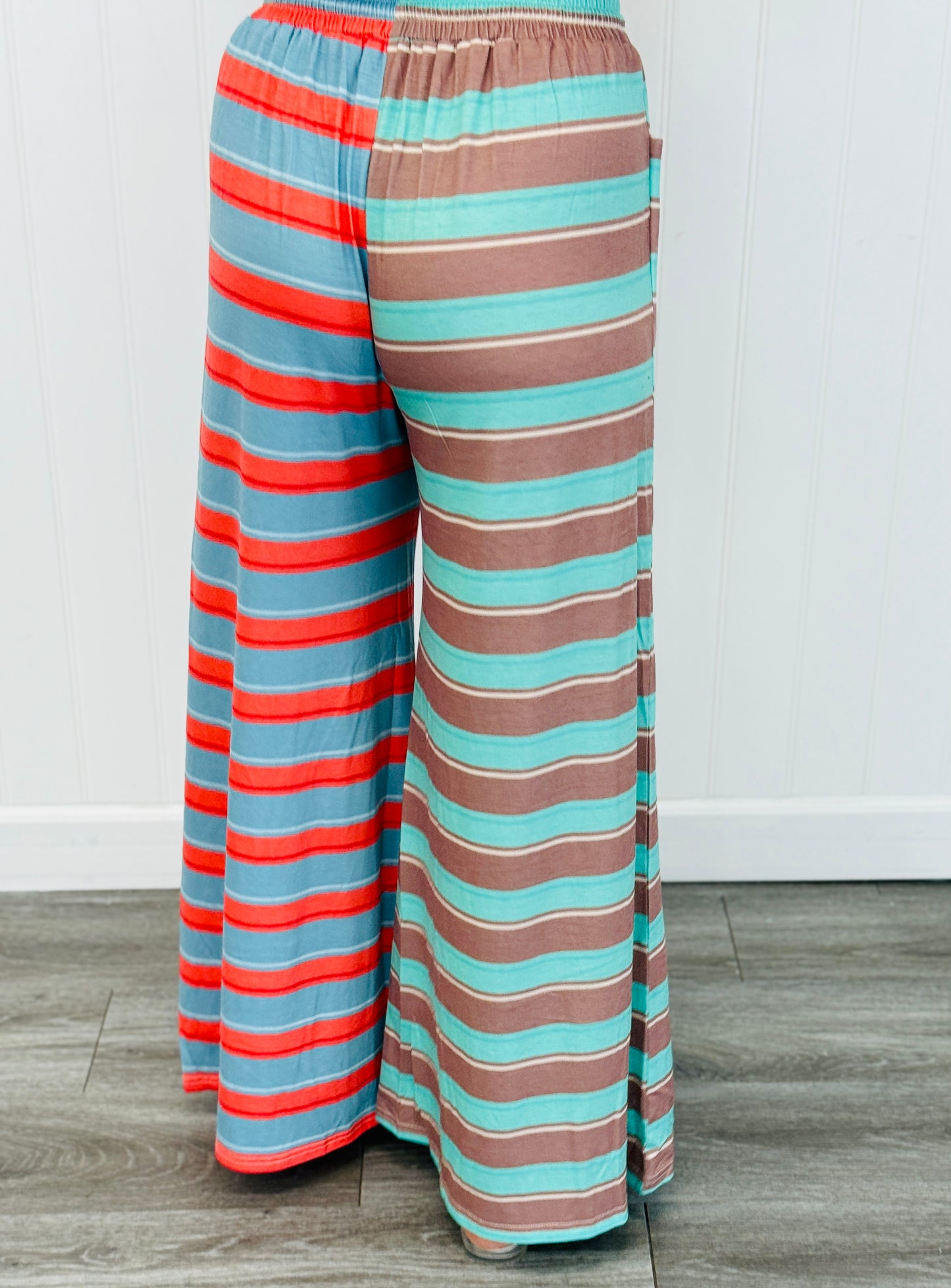 Mint Green Color Block Stripe Pants (Reg & Plus)