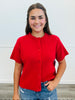 Red Short Sleeve Sweater Cardigan (Reg.)