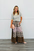 Mocha Combo Patchwork Flowy Pants (Reg. and Plus)