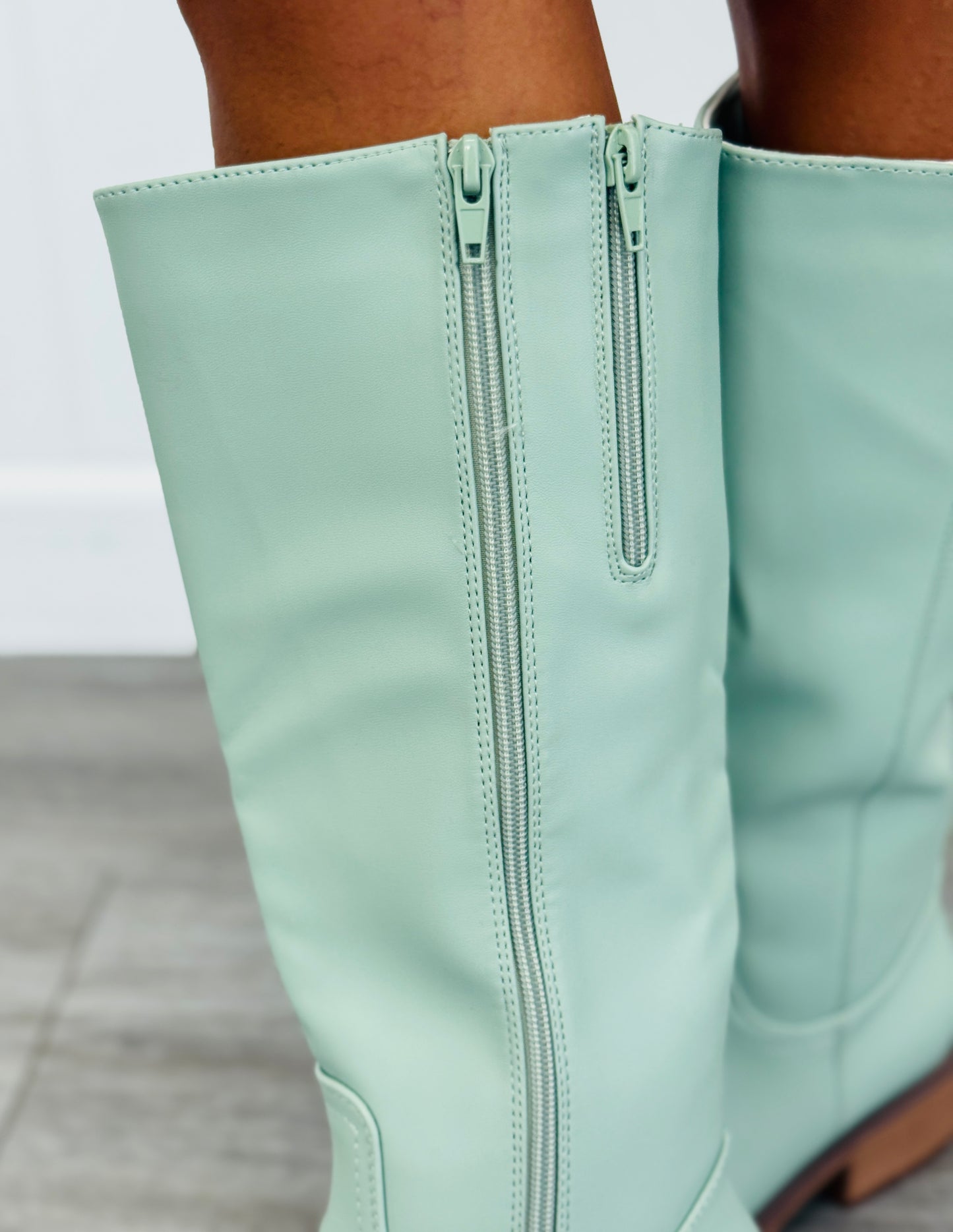 The Jojo Boots in Powder Green