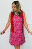 Wine Floral Jacquard Mini Shift Dress (Reg.)