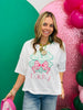 White Embroidered Lace Lucky Clover Tee (Reg.)