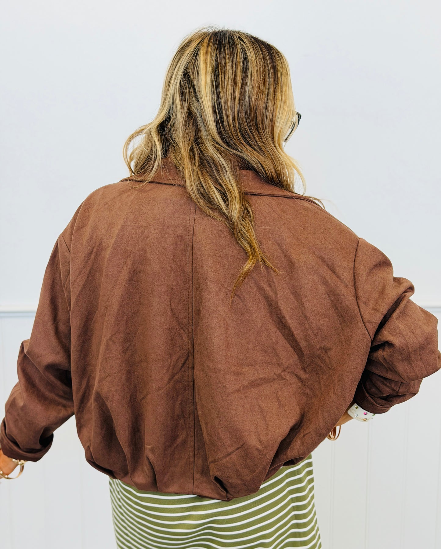 Brown Open Front Cardigan (Reg.)
