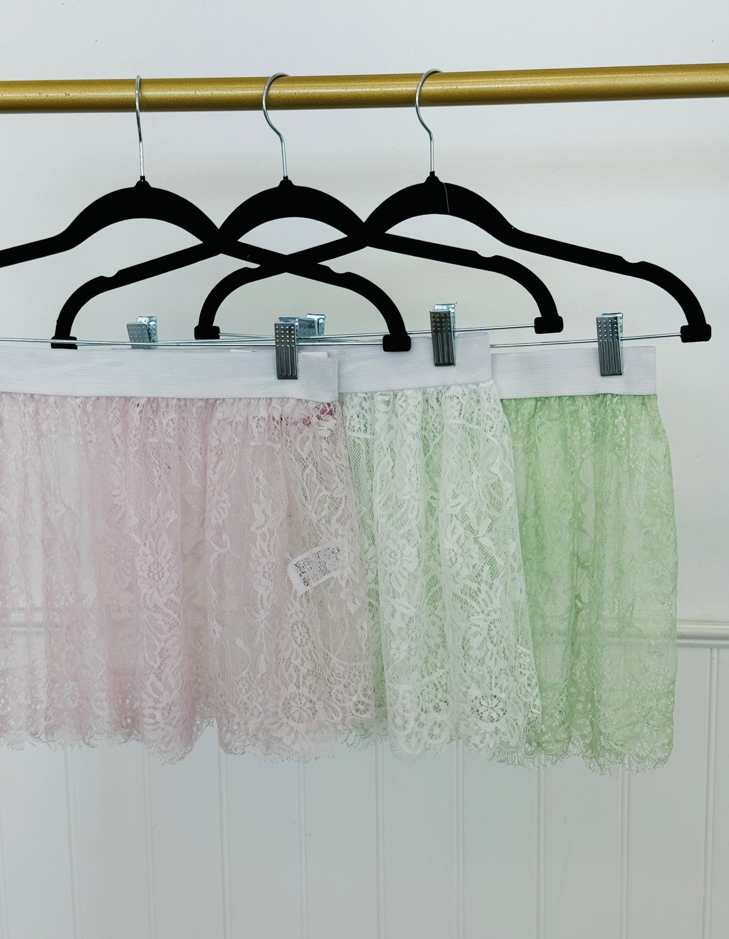 Lace Sheer Mini Skirt (One Size) - 3 Colors
