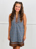 Chambray Sleeveless Daisy Print Mini Dress (Reg).)