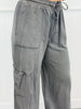 Charcoal Mineral Wash Tencel Wide Leg Pants (Reg. & Plus)