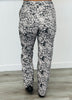 Black Deer Print Straight Leg Pants (Reg.)
