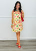 Butter Yellow Fruit & Food Print Mini Dress (Reg.)