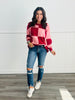 Red/Pink Checkered Pullover Sweater (Reg)